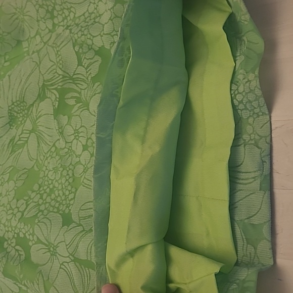 LIKE NEW VTG 1960s Handmade Mod Bright Green Go-go Floral Print Mini Dress - Picture 4 of 17